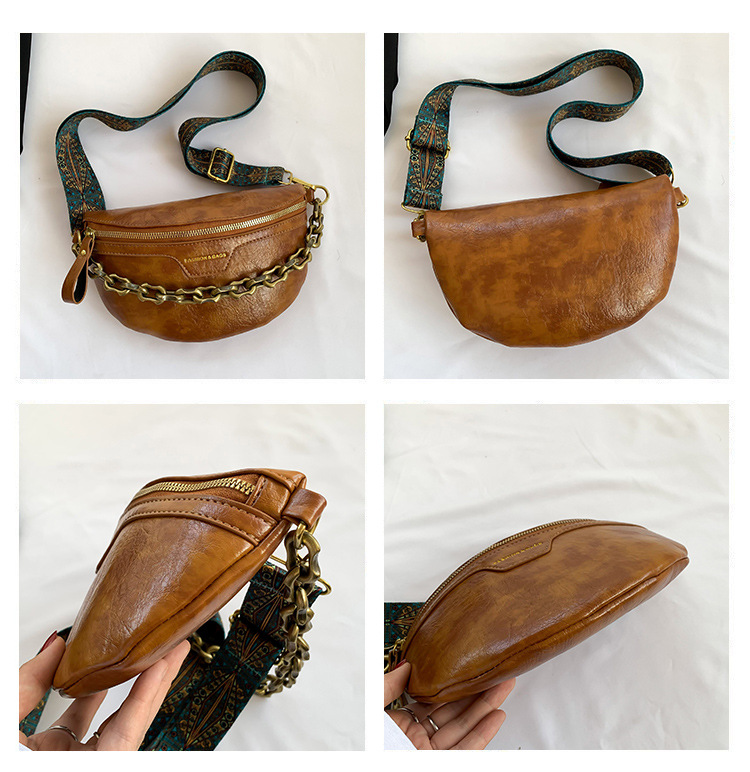 Mala tiracolo elegante para mulher com alça larga e corrente_voghion.com