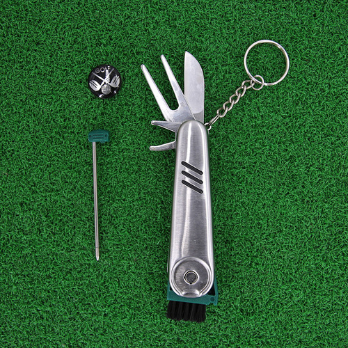 Manufacturer wholesale new golf folding multi-function stainless steel green fork golf tool accessories