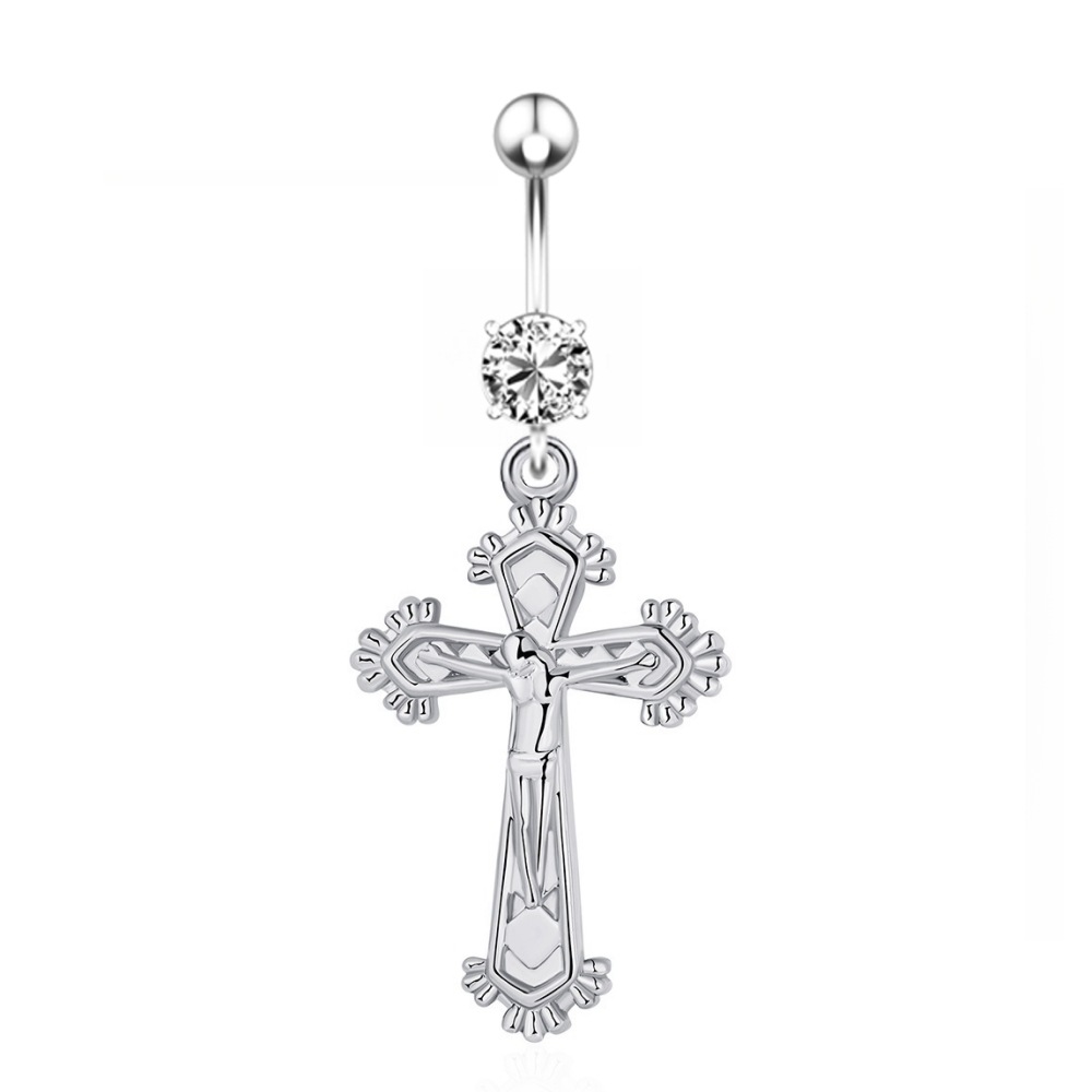 Gold Copper Inlaid Zircon Belly Button Ring - Ethnic Style Body Jewelry detail image 7