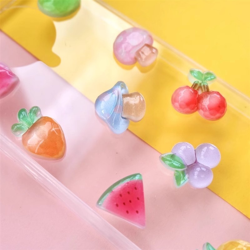 クリスタル多面透明フルーツパッチ diy クリーム接着剤携帯電話ケース水カップステッカー子供のヘアピン樹脂材料|undefined
