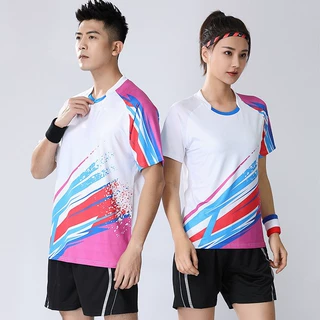 工厂店羽毛球服男套装速干透气乒乓球网排球运动服装女跑步服印字