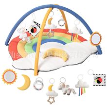 跨境婴儿彩虹游戏垫爬行垫健身架带枕头爬爬垫布书吊件玩具游戏垫