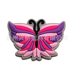 Cross-border exclusive Colorful Butterfly Series Hole-toe shoe DIY accessories PVC soft rubber shoe flowers shoe clips Croc shoe accessories