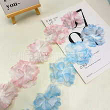 现货欧根纱材料手工diy蕾丝彩色花边配饰立体花朵装饰辅料批发