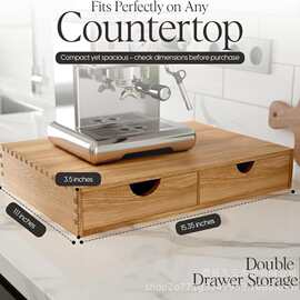 跨境木质桌面咖啡胶囊收纳盒抽屉式咖啡机置物架桌面茶包收纳盒