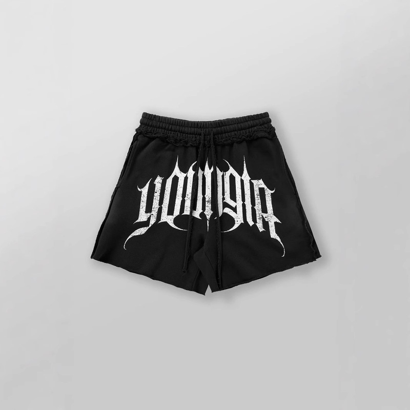 Youngla American New Men's Shorts Jogger Sports Fitness Cotton Five-Point Pants Tassel Trendyy Shorts