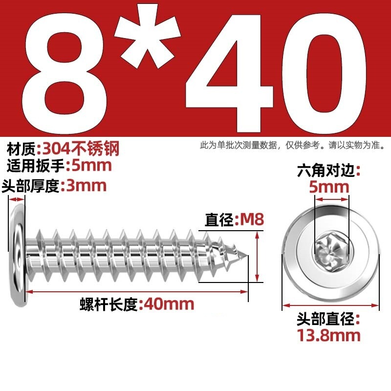 黑色304不锈钢倒边内六角自攻螺钉大平头薄头家具螺丝M2M3M4M5-M8|undefined