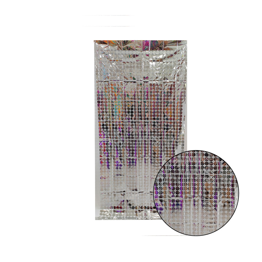 Cuadrado cuadrado cortina de seda de lluvia decoración de la pared de fondo 1 * 2m decoración brillante fábrica al por mayor comercio exterior