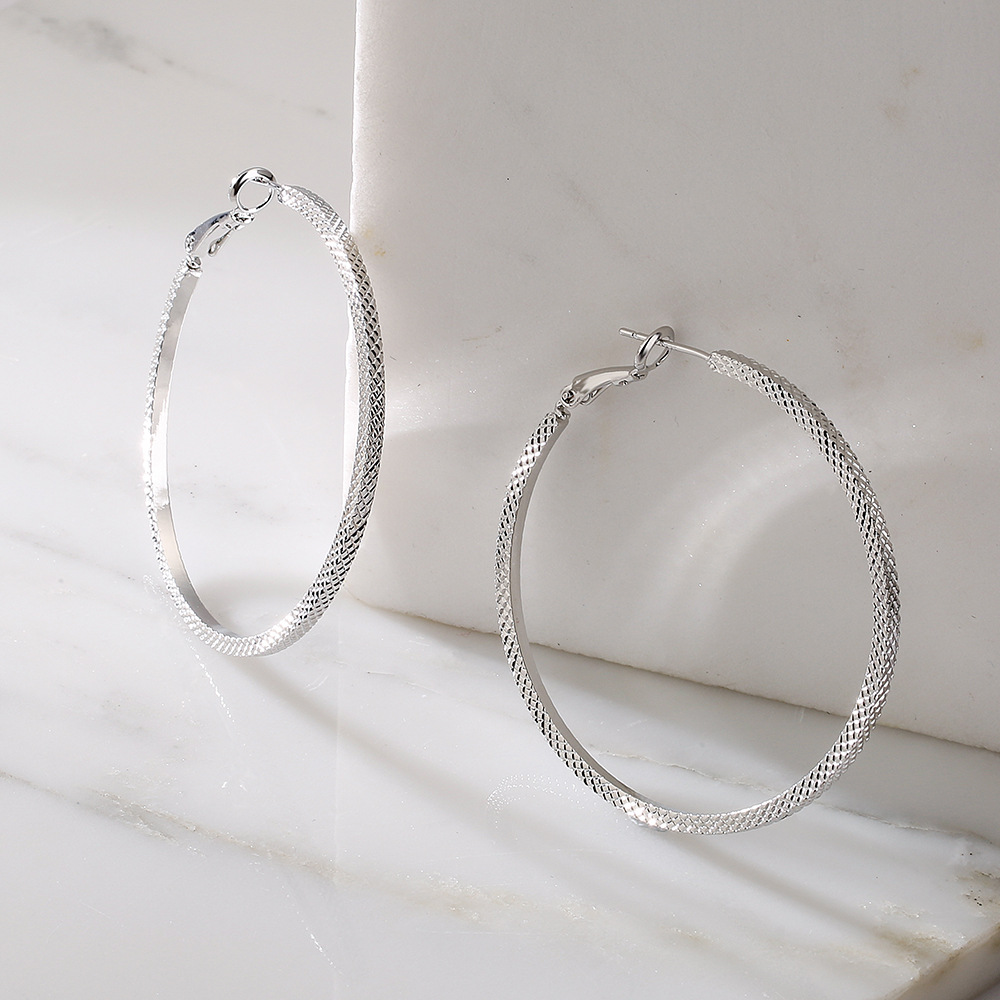 Fashion Circle Copper Gold Plated Hoop Earrings 1 Pair