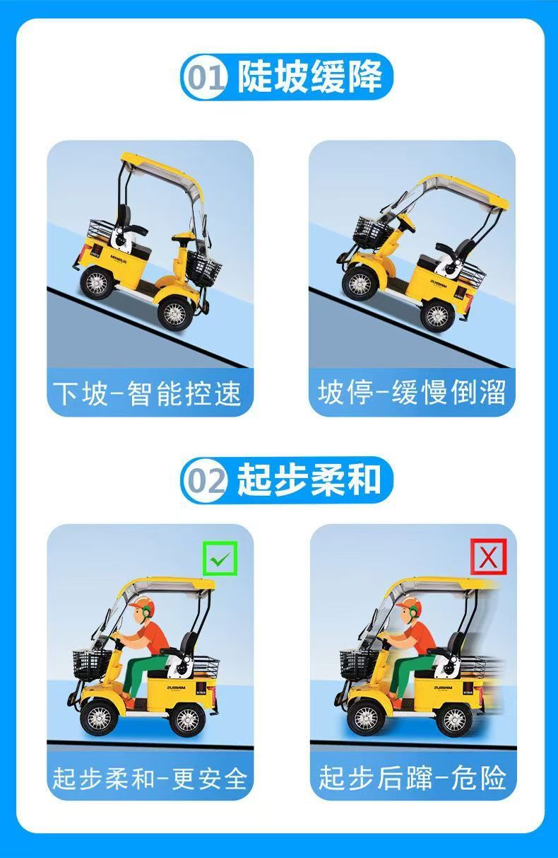 Exportable from source factory: E20 low-speed four-wheel electric vehicle, electric vehicle for sightseeing and transportation in scenic areas and parks