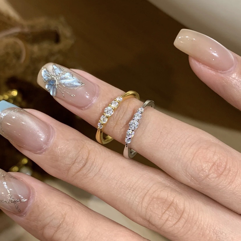 East West Oval Marquise Pear Ring Set Hypoallergenic Bezel Set Ring_voghion.com