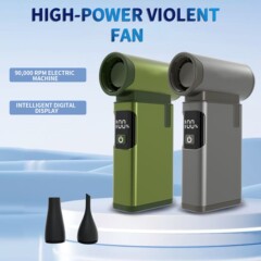 跨境新款手持暴力涡轮扇高速便携式户外usb 充电吹吸一体手持风扇