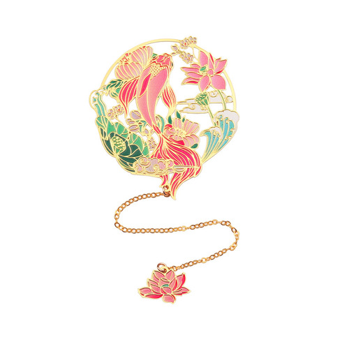 Ming Dynasty Palace Museum National Trend Bookmark Brass Art Cultural Crane Fox Teacher's Day Pendant Gift Box Exquisite Fresh
