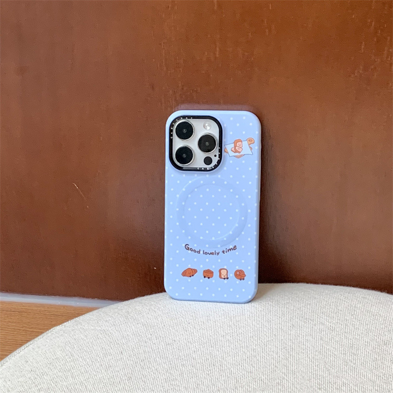 波点碱水面包结磁吸支架适用iPhone16苹果15ProMax/14/13手机壳新|undefined