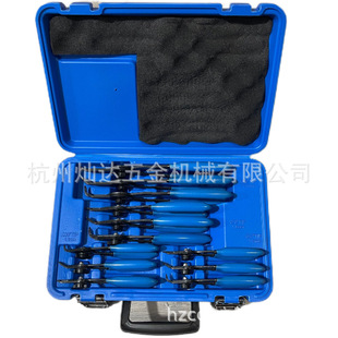 Production of 12-piece set of knob-type internal and external opening adjustable ring pliers straight head elbow snap ring pliers