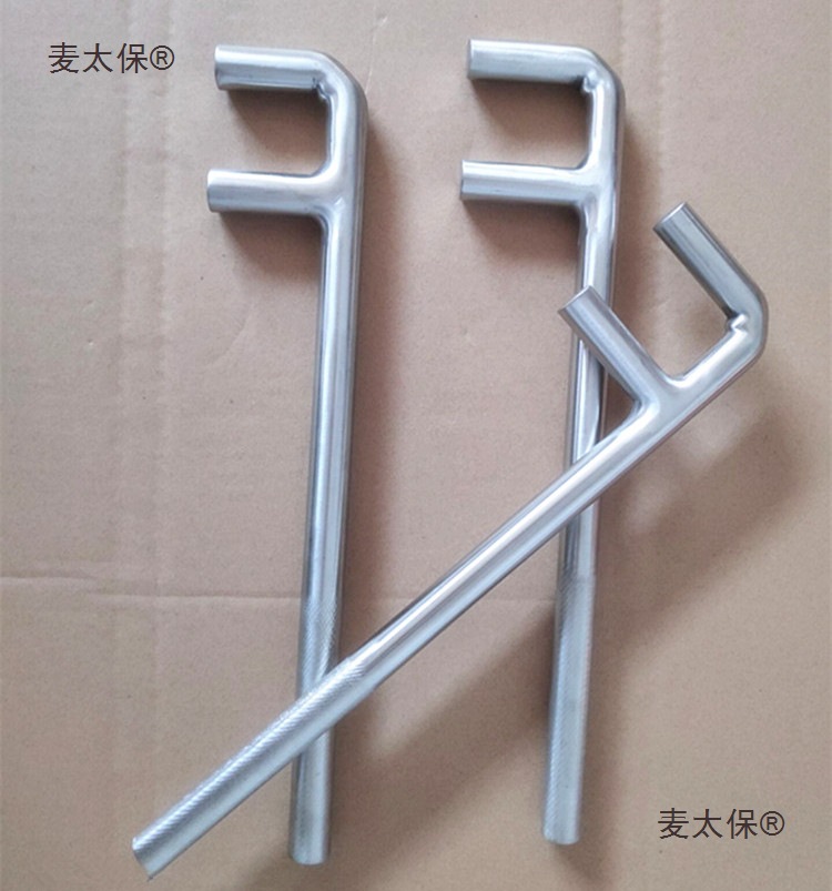 不锈钢F扳手 白钢两爪阀门钩扳手 F型扳手200mm-1200mm 促麦太保