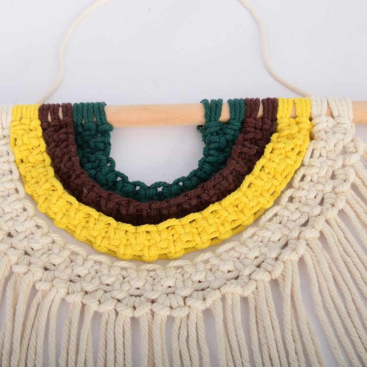 北欧房间装饰挂毯壁挂 棉质手工编织挂毯挂件 家居装饰背景墙