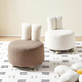 滑轮矮凳家用带轮圆凳带娃神器儿童学步凳擦地美缝凳万向轮小凳子