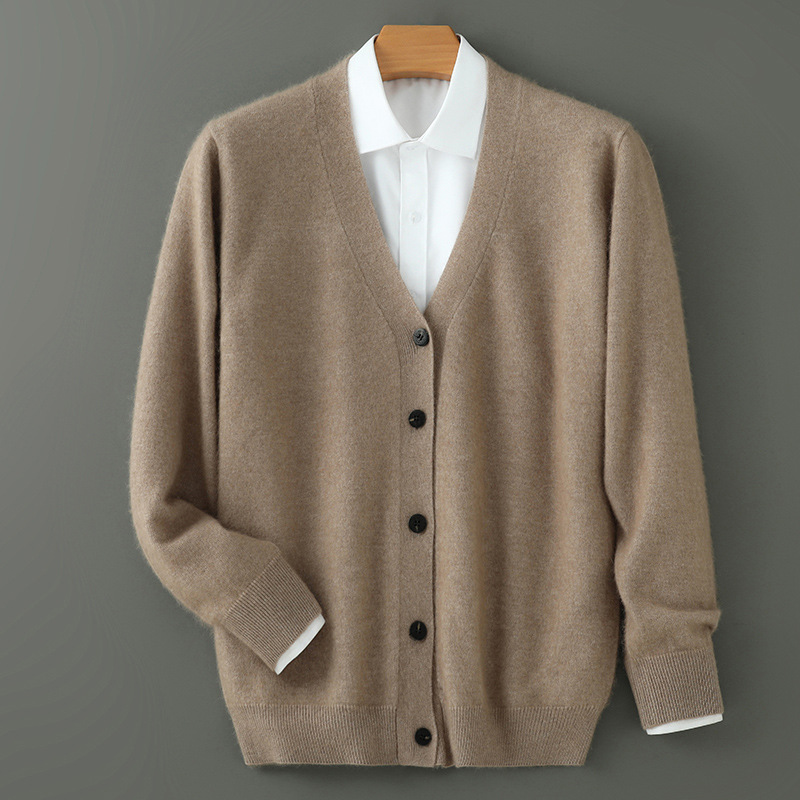 Demi-season velvet cardigan