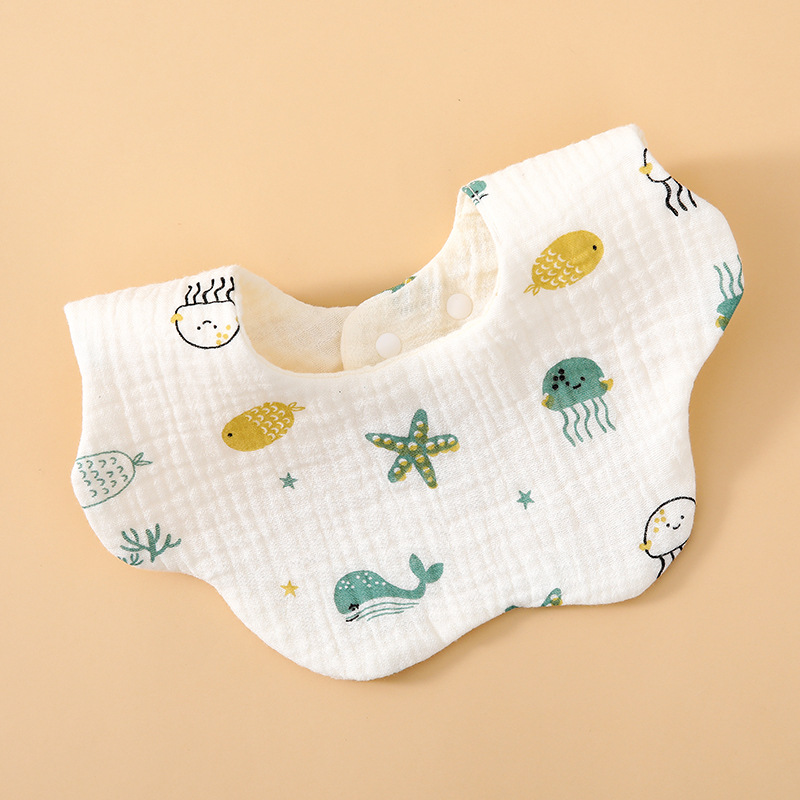 Babero para bebés todos los días Toalla de saliva transpirable de gasa de algodón de seis capas Bebé recién nacido Un babero de pétalos para hombres y mujeres