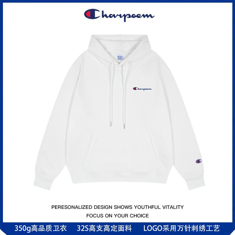 Champion Graffiti 2025 Autumn/Winter New Heavyweight 420g Trendy Brand Embroidered Fleece-Lined Hooded Loose Sweatshirt for Couples Men
