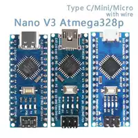 Микроконтроллер nano V3.0, улучшенная версия, материнская плата для программирования C, улучшенная версия ATMEGA328P, была сварена.