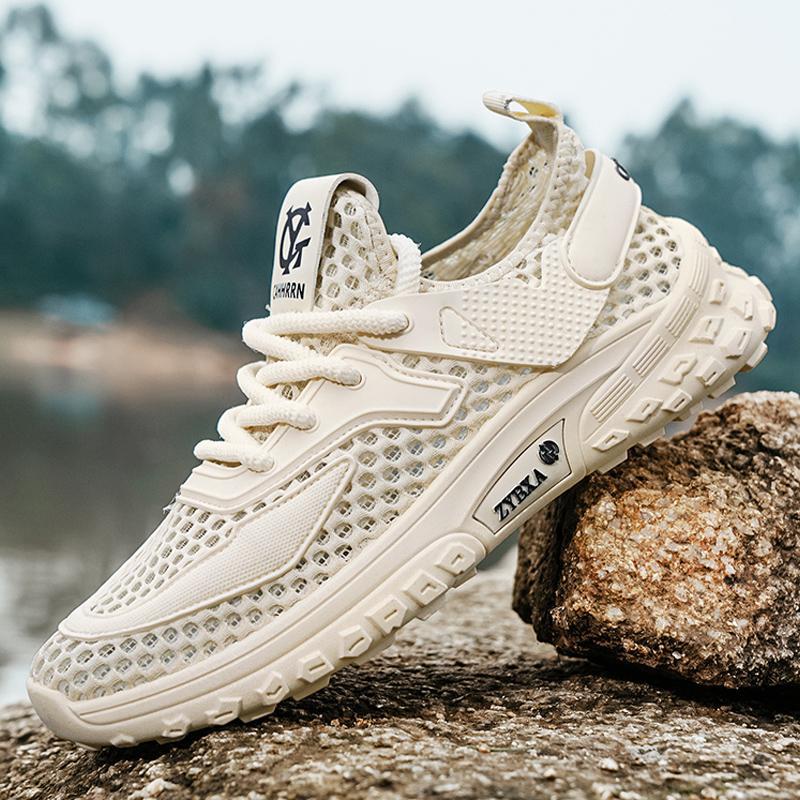 Comercio exterior verano transfronterizo nuevos zapatos de río zapatos de vadeo zapatos de red grandes de secado rápido zapatos de tela de red transpirables huecos zapatos de moda deportiva