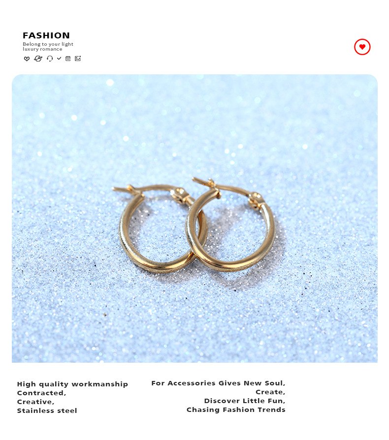 Fashion Geometric Stainless Steel Plating Earrings 1 Pair