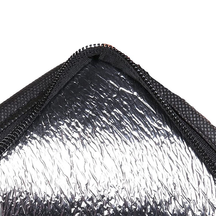 En stock suministro Amazon tela no tejida larga bolsa de aislamiento de papel de aluminio portátil caja de almuerzo bolsa de hielo paquete caliente almuerzo picnic