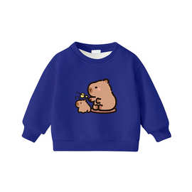 儿童卡通可爱卡皮巴拉水豚君上衣学生圆领卫衣女孩可爱洋气衣服潮