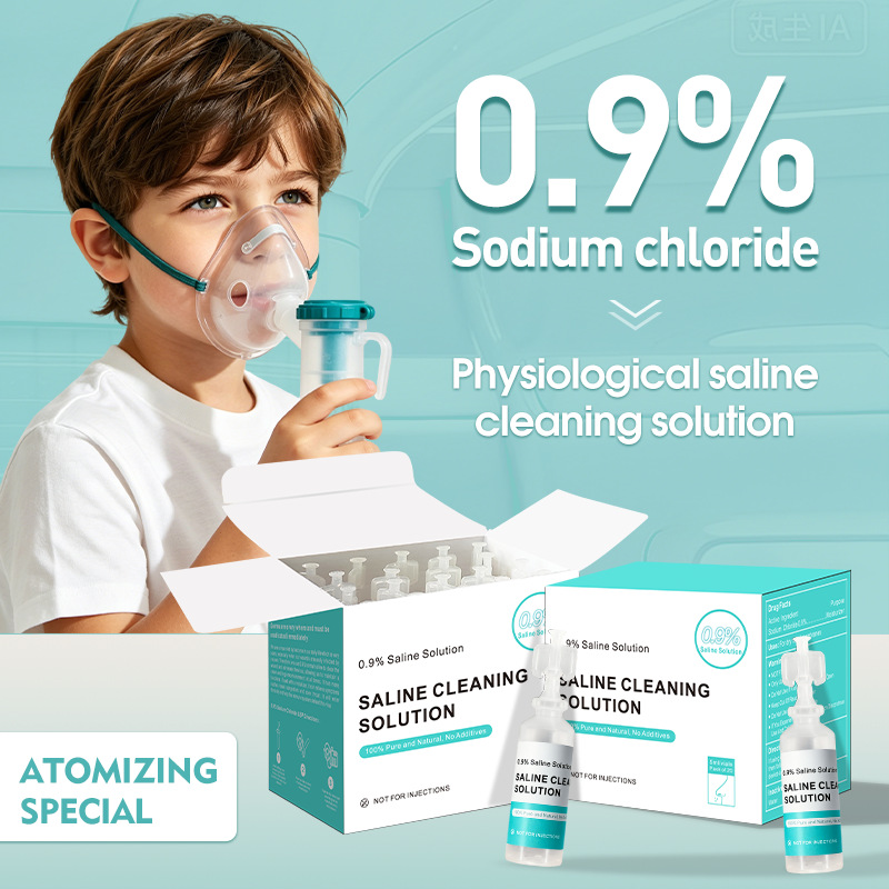 In-stock UK-standard 5ml disposable saline solution for oral and nasal rinsing, atomized salt solution
