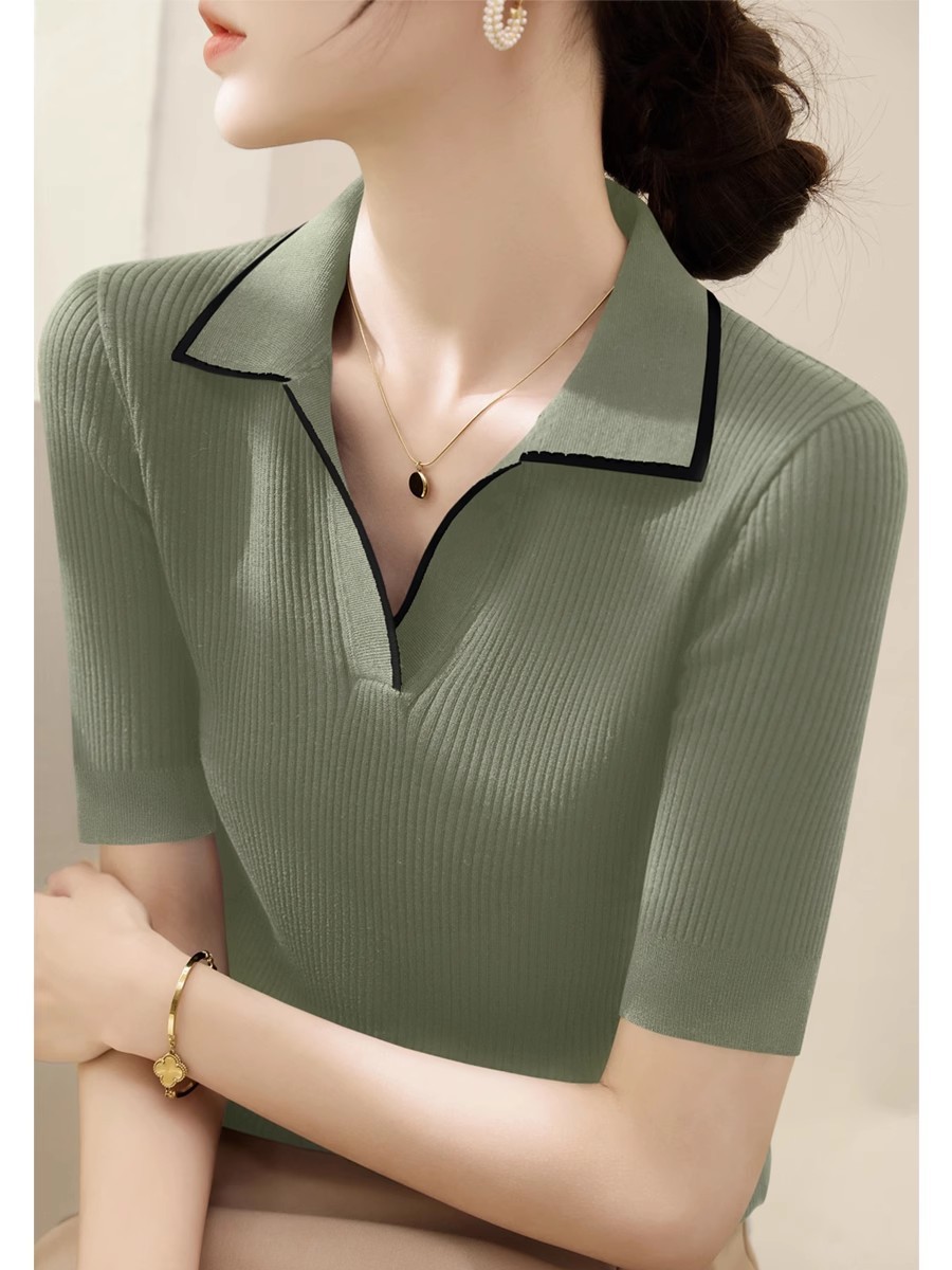 丛林绿~拼色 短袖