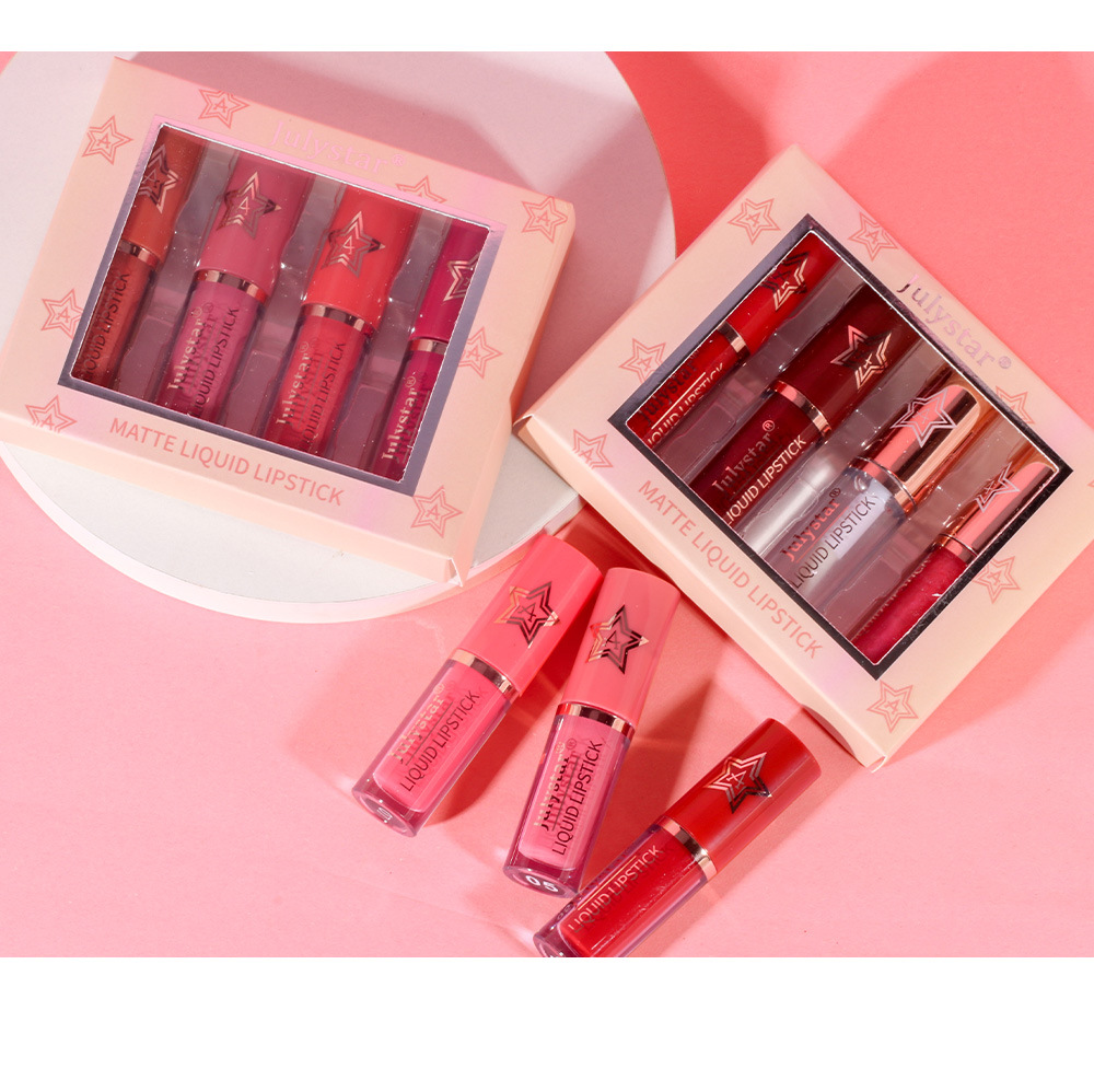 Carina Makeup Matte, verblassende, antihaftbeschichtete Lippenglasur-Box, natürliches, dreidimensionales, feuchtigkeitsspendendes, langanhaltendes Lippenstift-Set_voghion.com