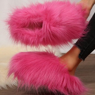 V 22767 Raccoon Fur Slippers �º���ë��Ь