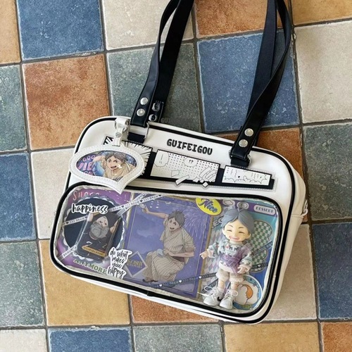 Fashion Pain Bag Casual Dual Shoulder Bag for Girls Comic Student Versatile Handbag Single Shoulder Bag