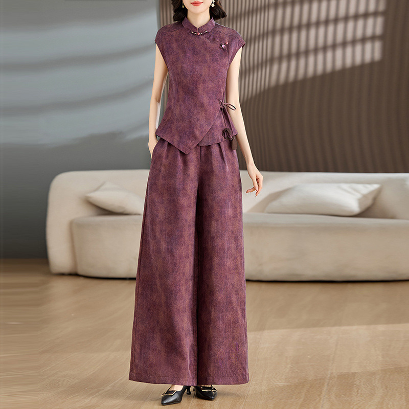 Quality-Guaranteed Silk Comfortable and Elegant Mother's New Chinese-Style Summer Light Luxury Mother-In-Law Wedding Banquet Xiangyun Silk Two-Piece Set Quality-Guaranteed Silk Comfortable and Elegant Mother's New Chinese-Style Summer Light Luxury Mother-In-Law Wedding Banquet Xiangyun Silk Two-Piece Set