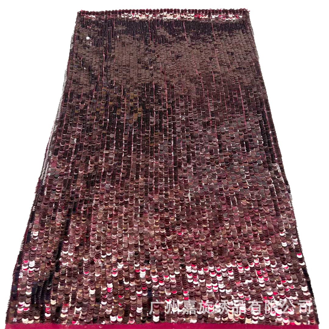 Bronce de alta densidad de doble línea recta de 5mm sequinilla tela de red bordada vestido image 6
