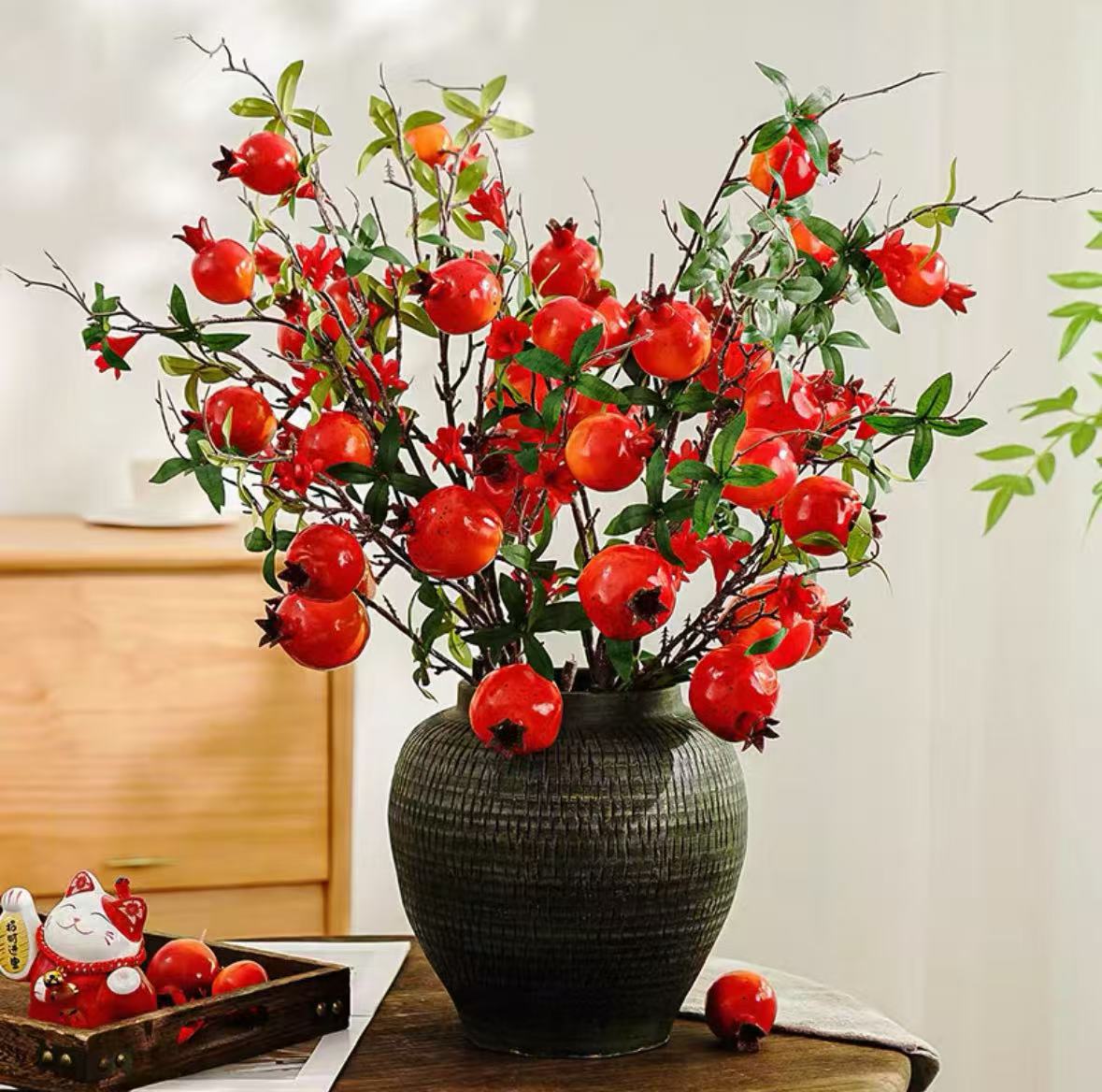 Simulated pomegranate fruit branches