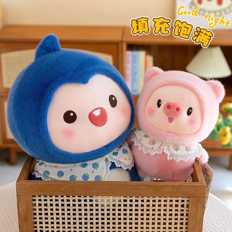 Muñeca de la familia de rollos gordos genuinos, lindo juguete de peluche, pingüino, regalo de cumpleaños para niñas y niños, muñeca de regalo de vacaciones