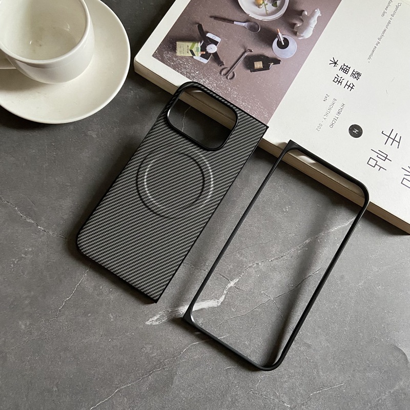 Magnetic carbon fiber pattern YUAN color-grey