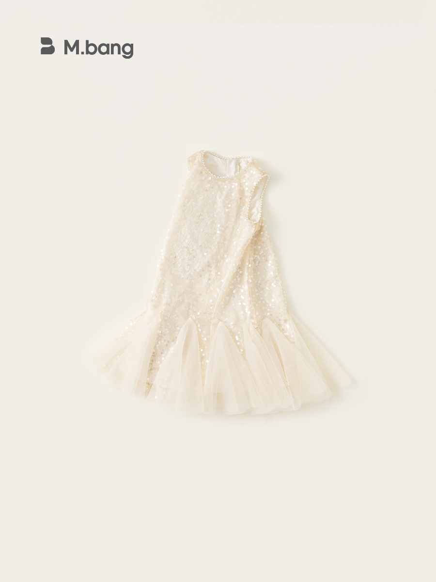 Youbao ropa para niños niñas vestido de costura de malla con lentejuelas verano nuevo vestido de princesa para niña falda de chaleco para niños