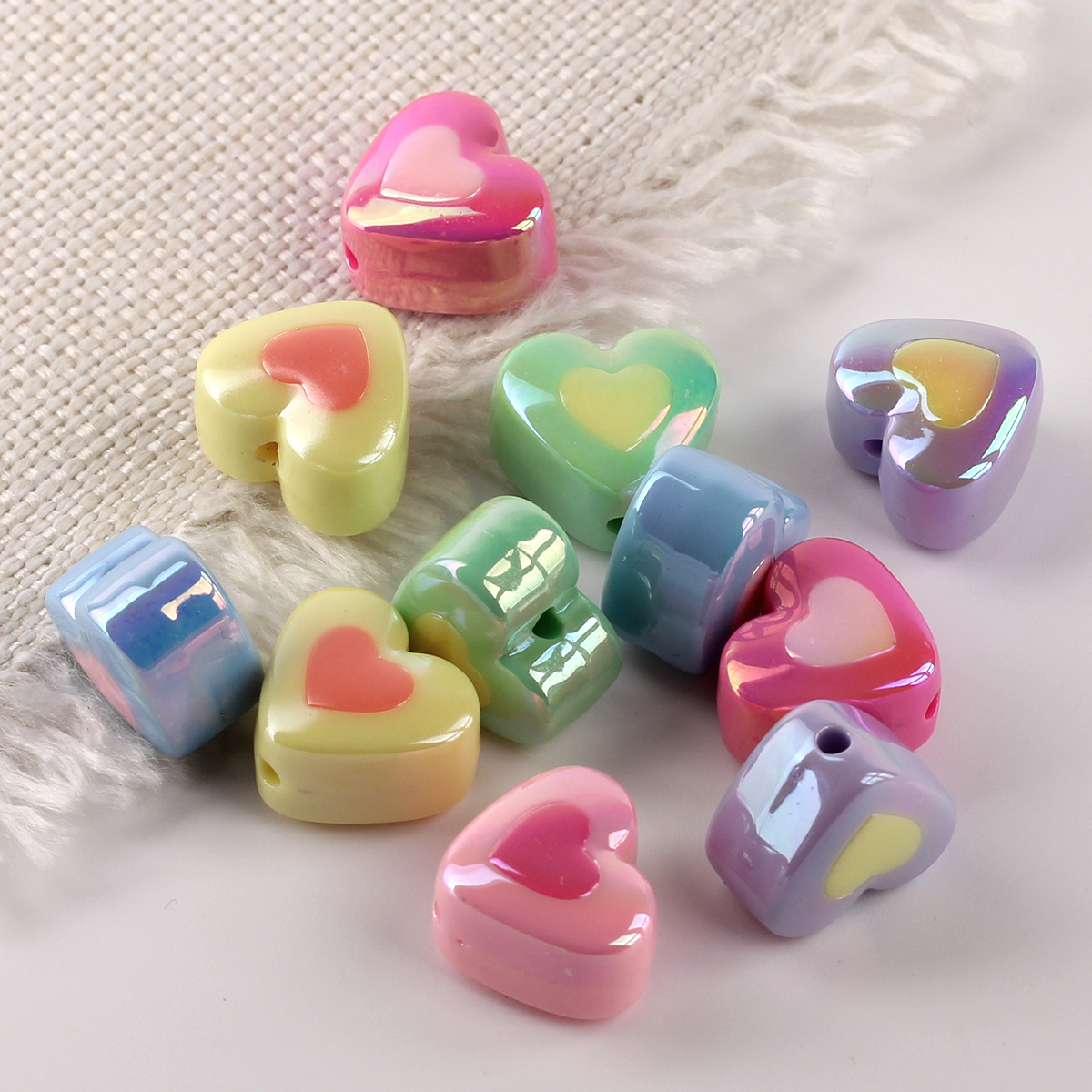5g Weight Beads Jewelry Making Type DIY Ornament Accessories Classification 1 Piece Quantity Acrylic Material Heart Shape Pattern All Seasons Season Plating Design Simple Style Style 1 Piece Acrylic Heart Shape Beads DIY Ornament Accessories 无