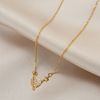 Necklace stainless steel, swan, chain for key bag , accessory, does not fade, simple and elegant design, four-leaf clover, 18 carat, internet celebrity