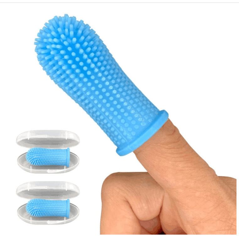 Pet Cat and Dog Toothbrushing Magic Finger Gloves Soft Brush and Toothpaste Set for Teddy Small Dogs Cleaning Supplies