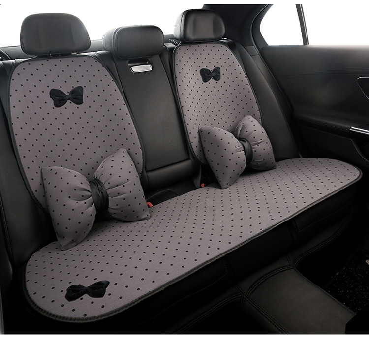 Car Seat Cushion, Universal for All Seasons, Half-Pack Seat Cover, Bow, Small Fragrance Goddess Style, Rear Three-Piece Car Seat Cushion