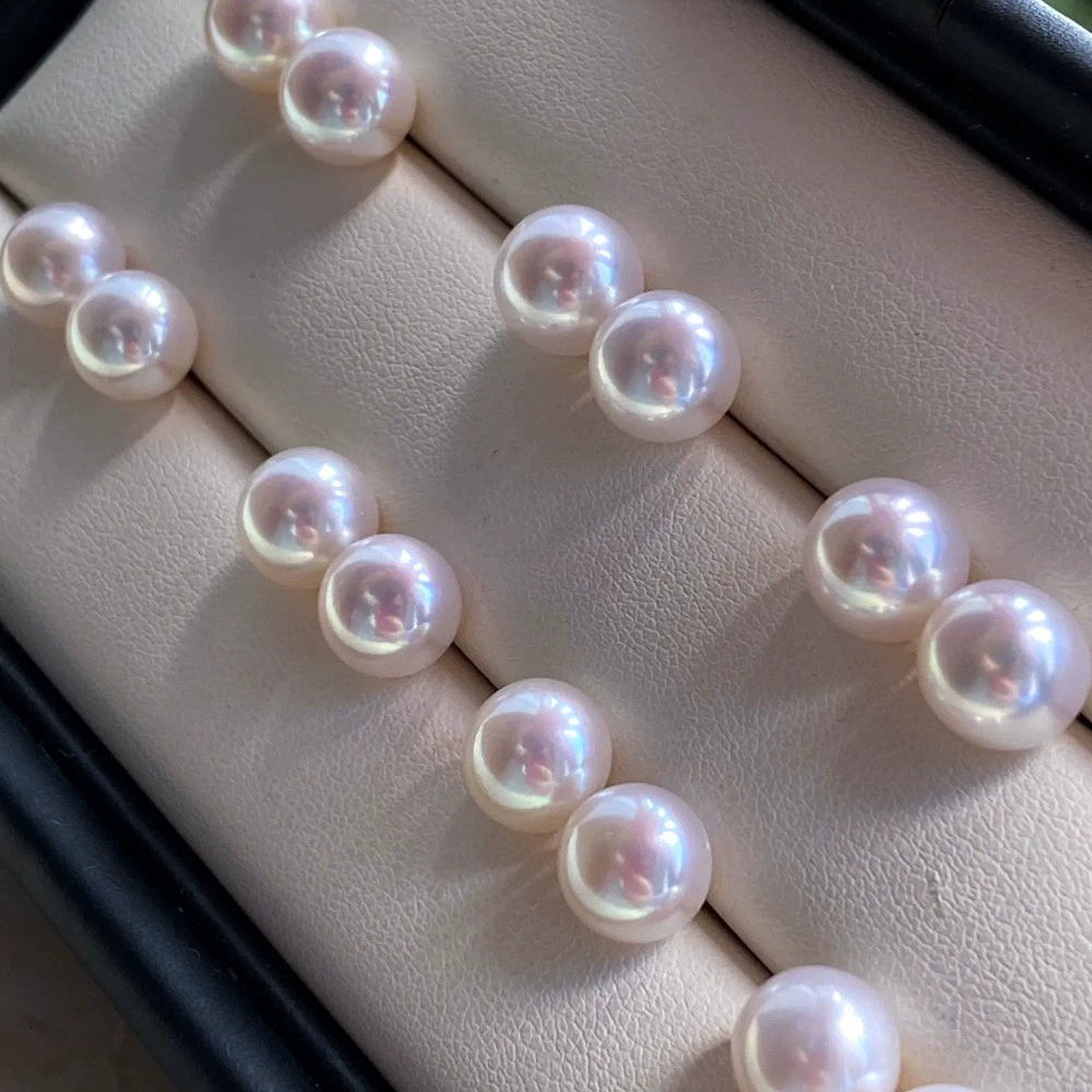 Аврора Натуральные пресноводные жемчужные серьги S925 Серебряные аксессуары Серьги Мори Паровые булочки Темперамент Простые серьги