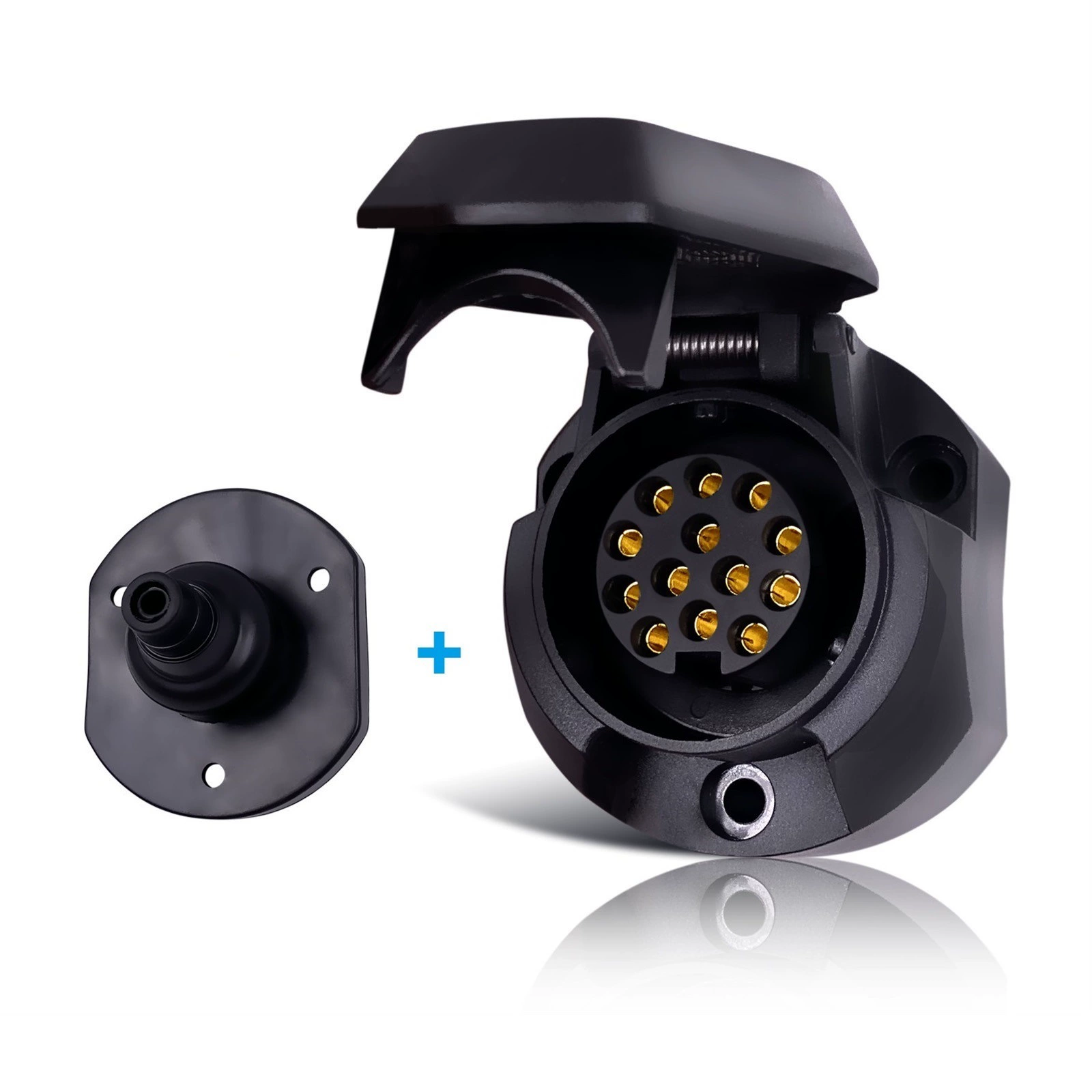 TM3008 + 5004 13-жильный пластиковый разъем с кожаным кольцом плоский круглый разъем прицепа