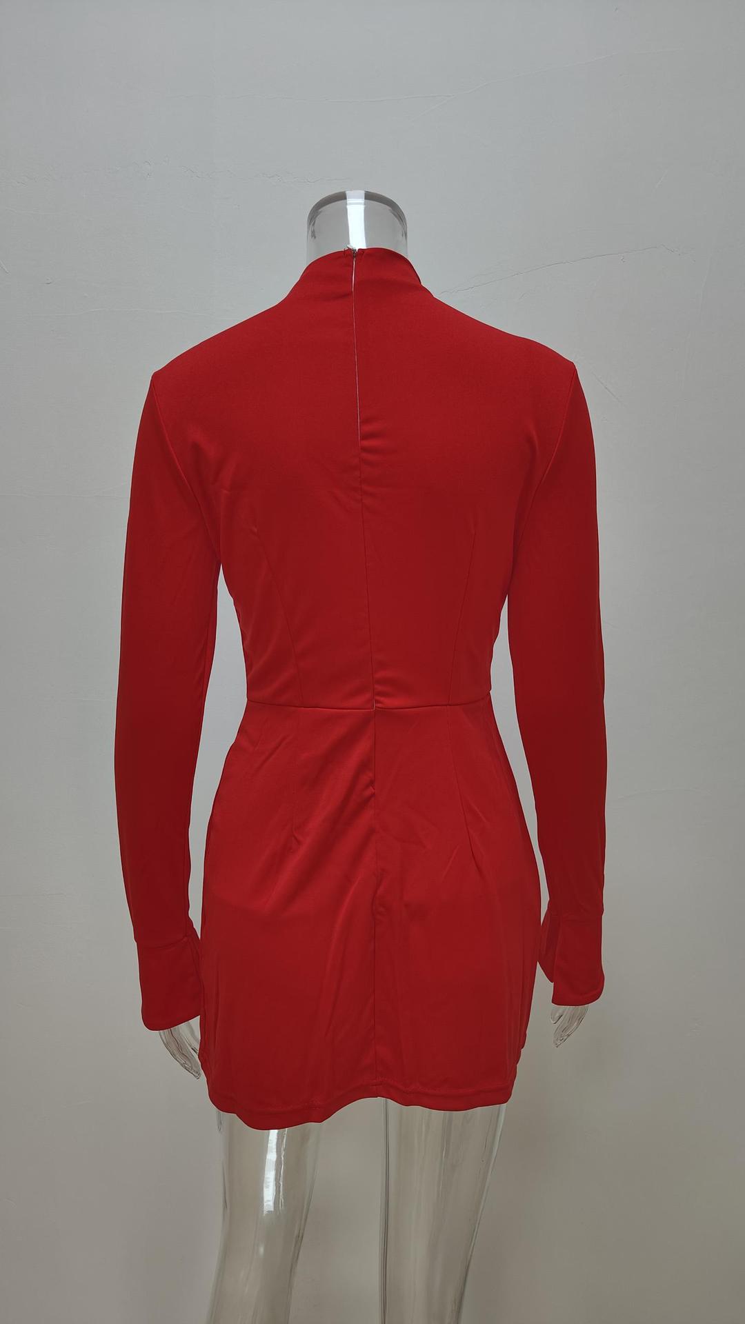 2026 New Spring Women's Fashion Stylish Sexy Bodycon Dress, Elegant And Slim-Fitting Long-Sleeve Dress_ecoleips.com