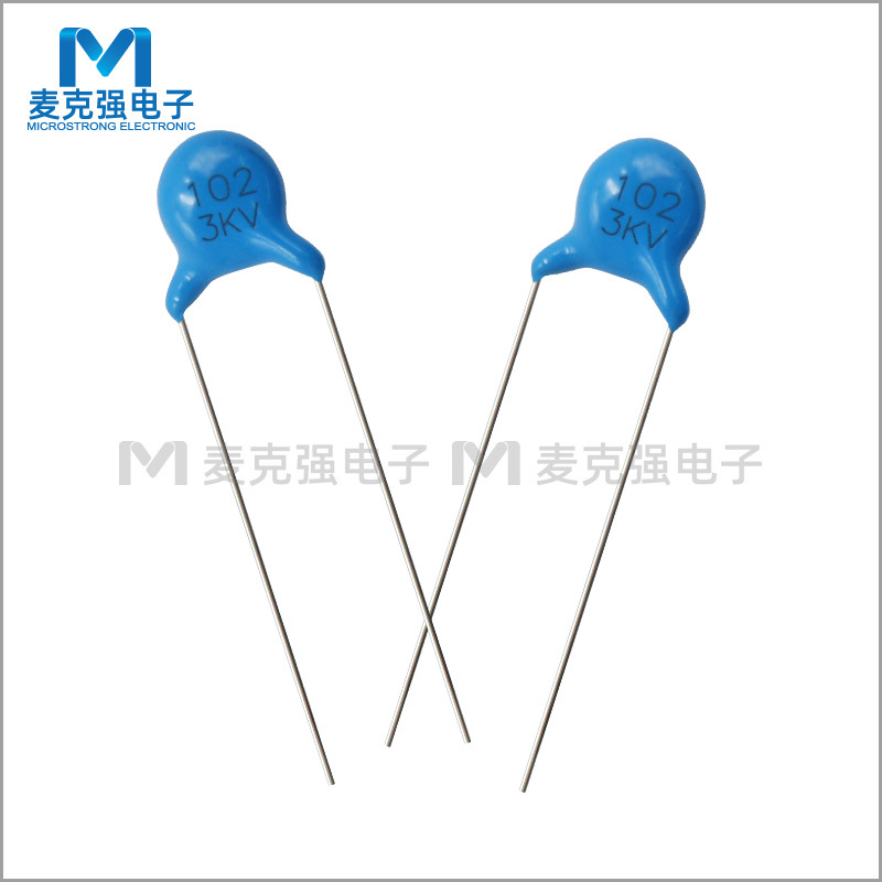 直插高压瓷片电容102 3KV 10% 1nF 1000pF 3000V蓝色瓷介电容ROHS