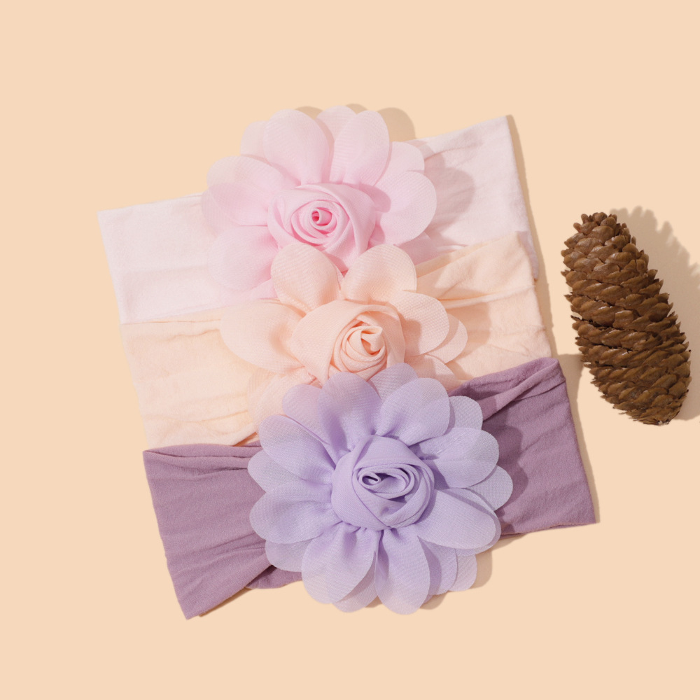 Sweet Simple Style Flower Polyester Hair Band display picture 5